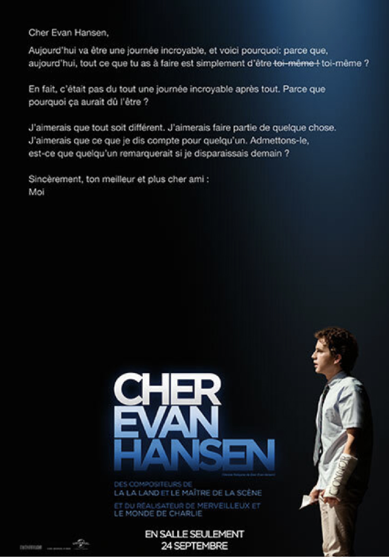 Poser pour Cher Evan Hansen